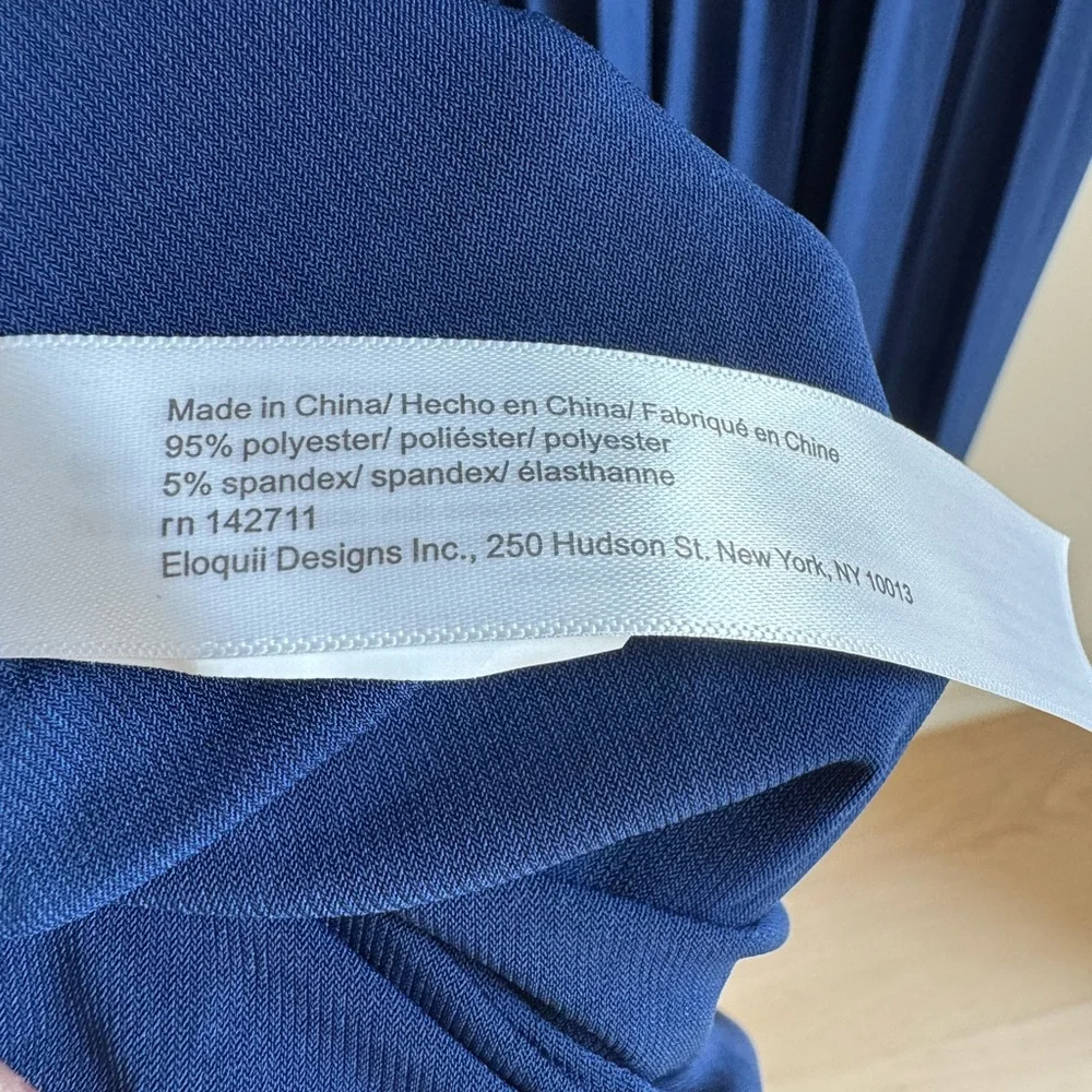 Eloquii‎ Knot Front Pleated Dress Size 16 Blue NEW